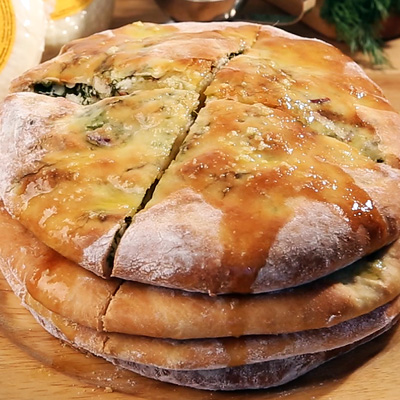 Как приготовить Пирог с адыгейским сыром и зеленью